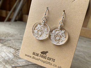 Engraved Poppy Earring (Round)