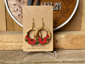 Wooden Poppy Earring (Round LG)