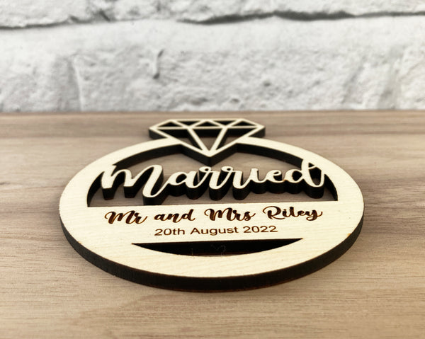 Personalised 'Married' Ornament