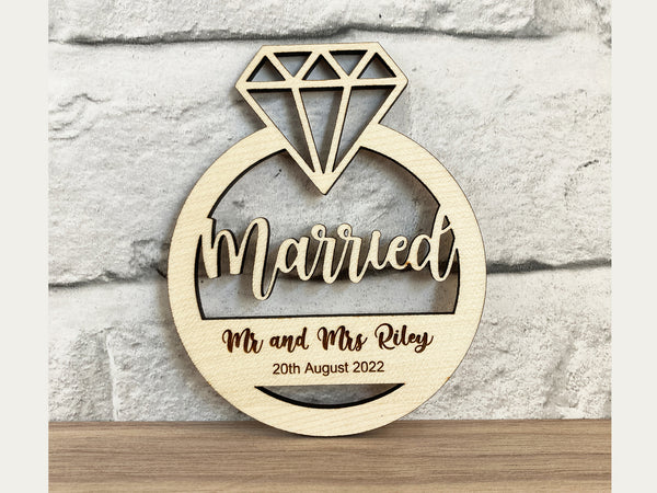 Personalised 'Married' Ornament