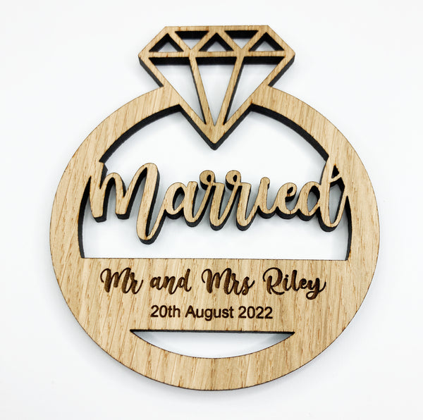 Personalised 'Married' Ornament